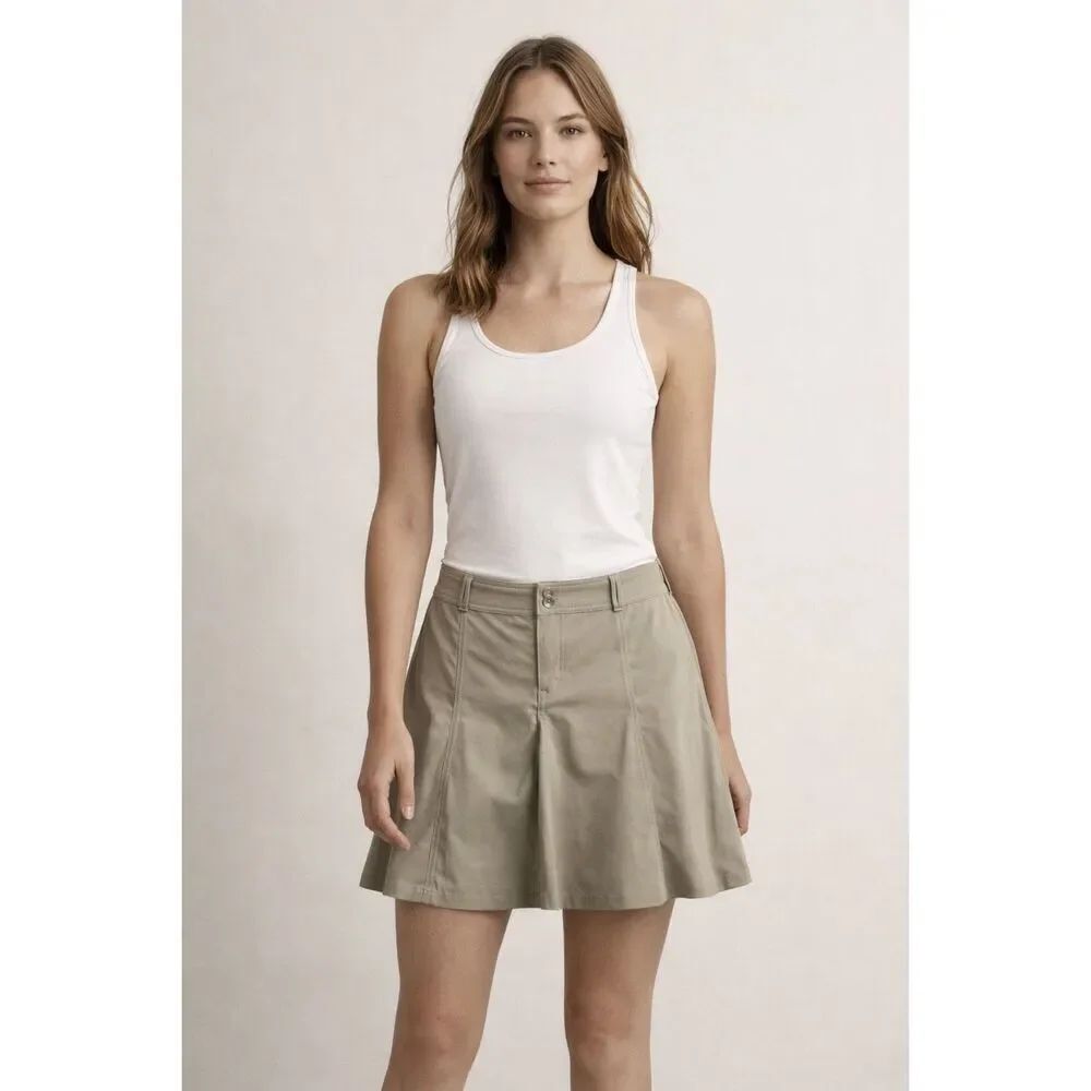 Athleta Khaki Athletic Skort Women’s Size 10 Stretch A-Line